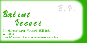 balint vecsei business card