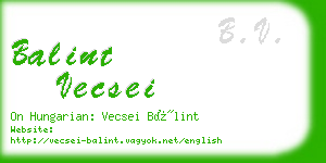 balint vecsei business card